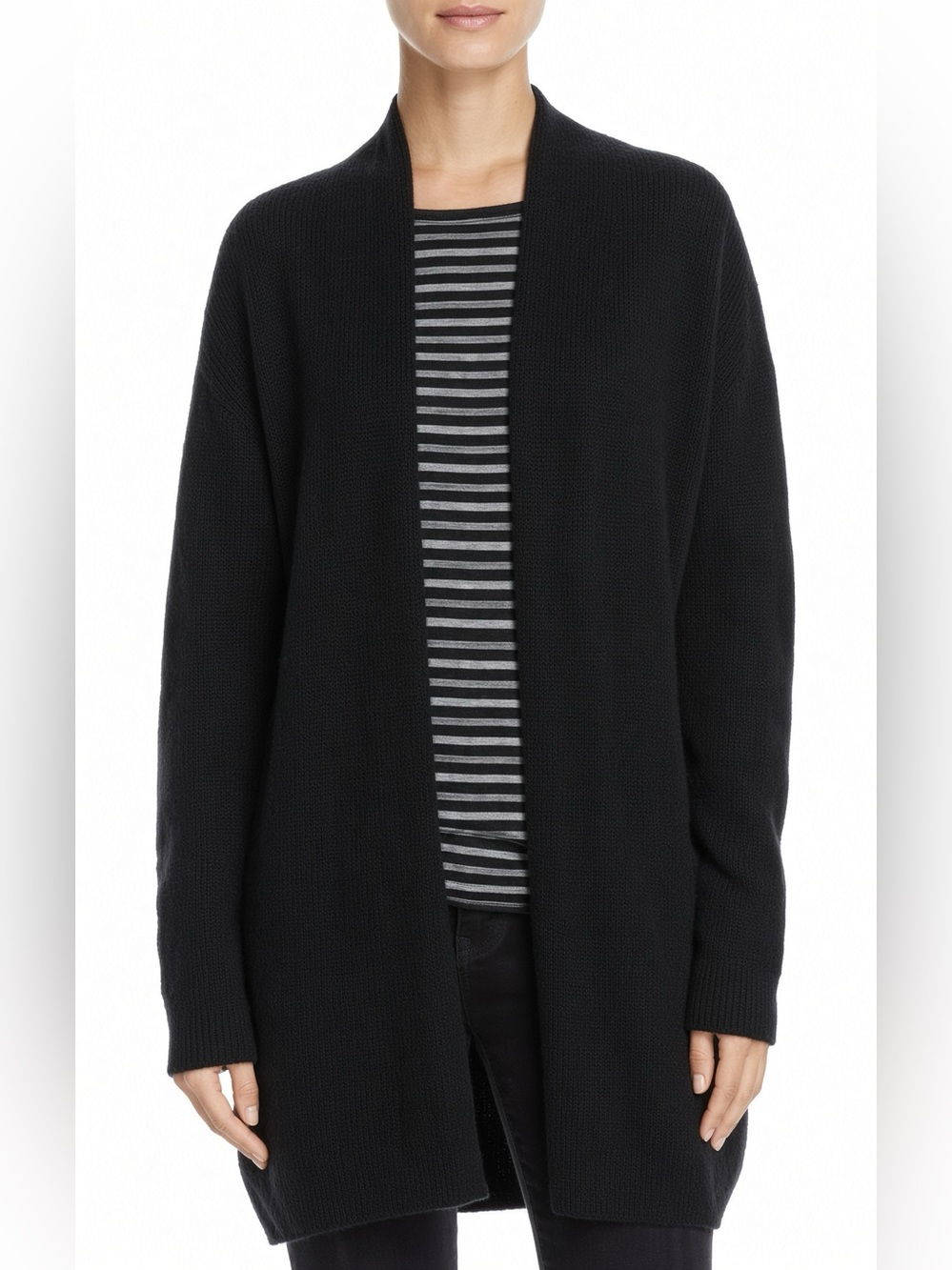 Vince 100% Cashmere Super Soft Drop Shoulder Open Front Sweater Cardigan Small